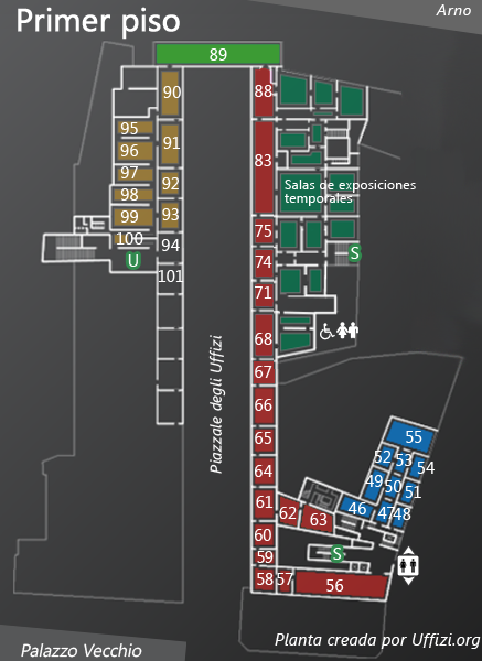 Planta Primer Piso Galeria Uffizi
